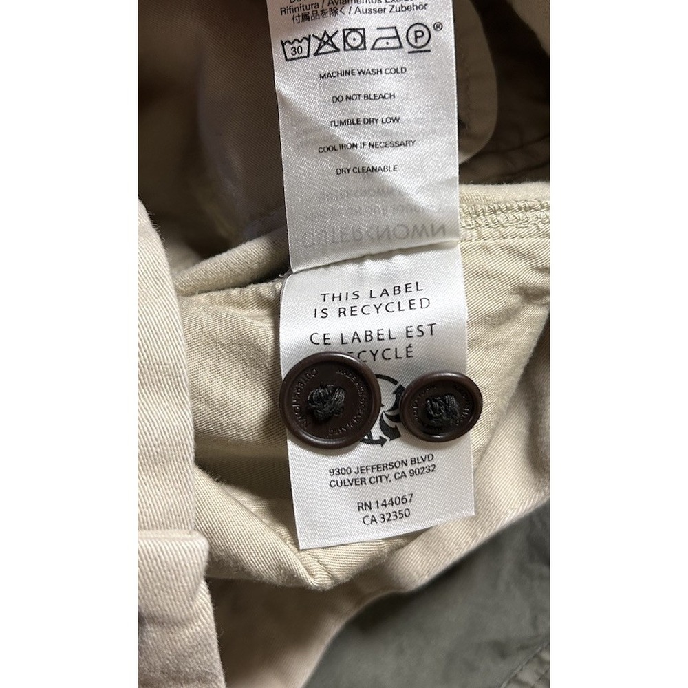 Outerknown Sea Legs Mens Organic Cotton Chino Stright Stretch Pants Beige Sz 36 - Picture 5 of 10